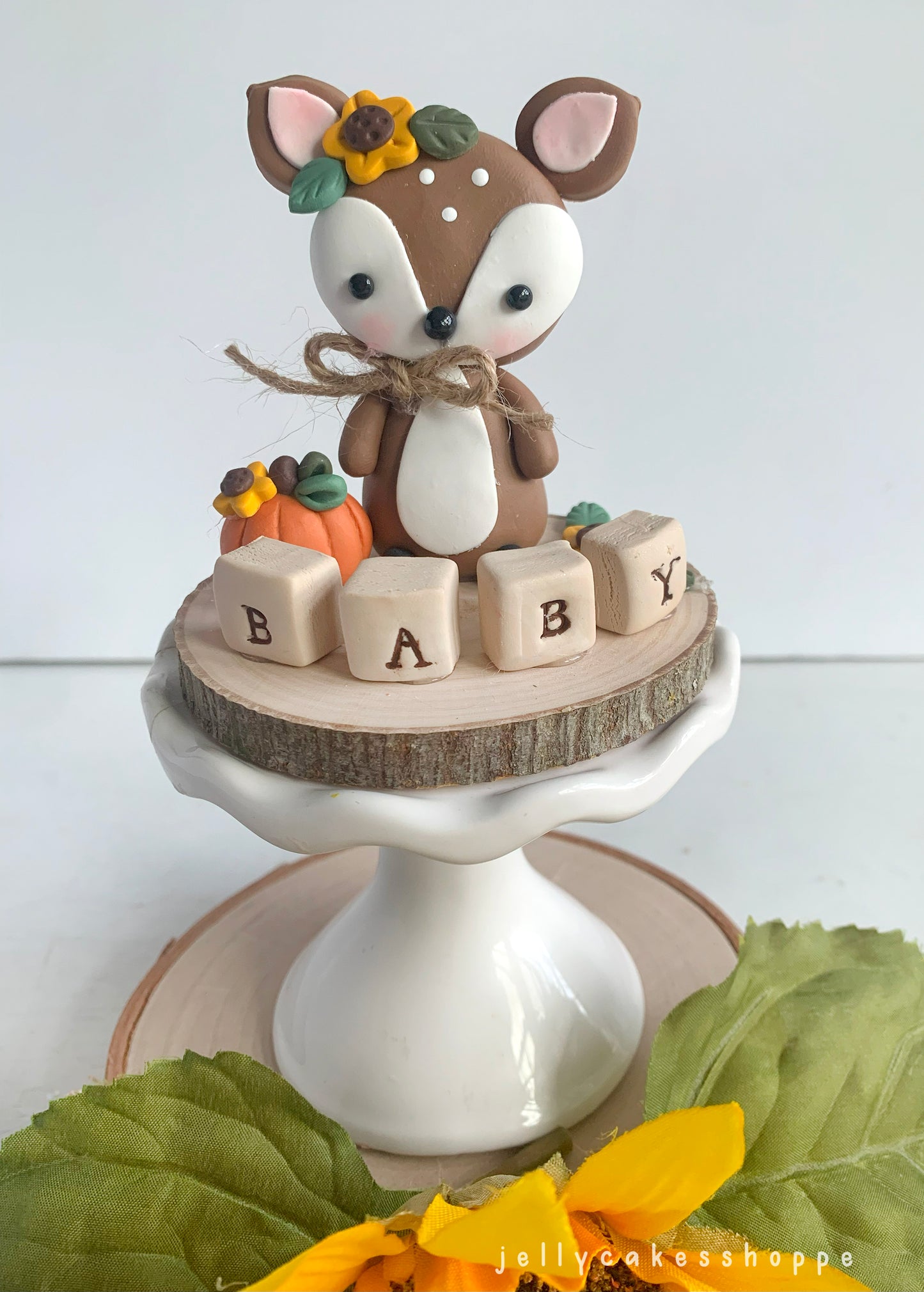 Autumn Woodland Deer Cake Topper for Birthdays and Baby Showers