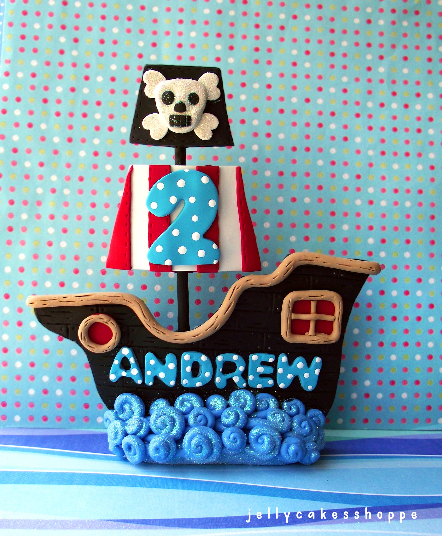 Pirate Ship Cake Topper Set
