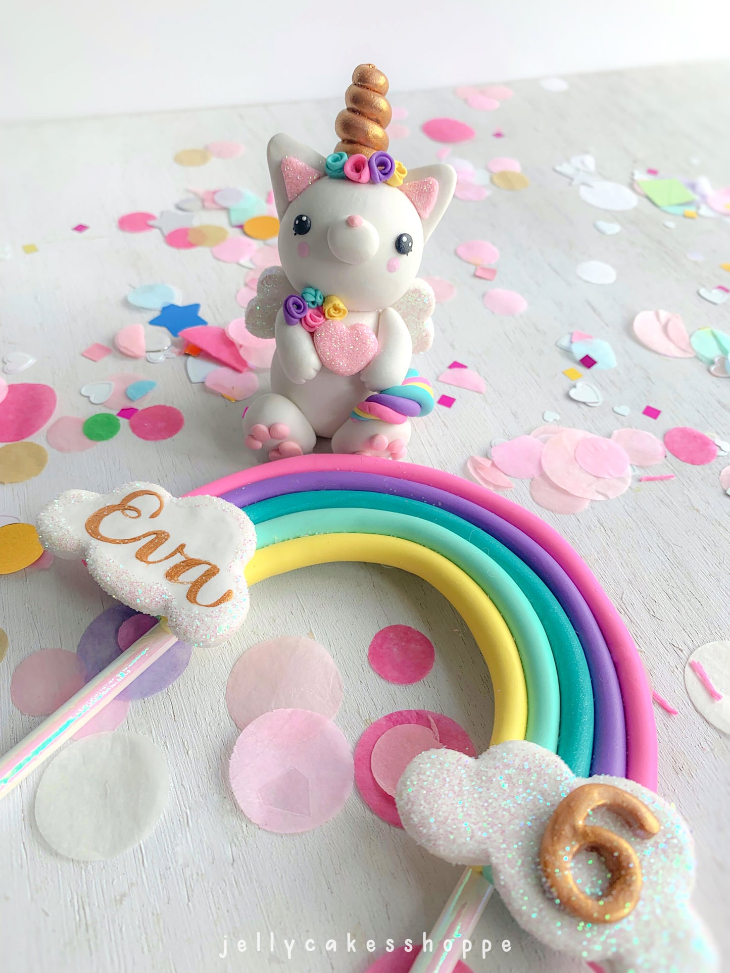 Rainbow Kittycorn Cake Decorations