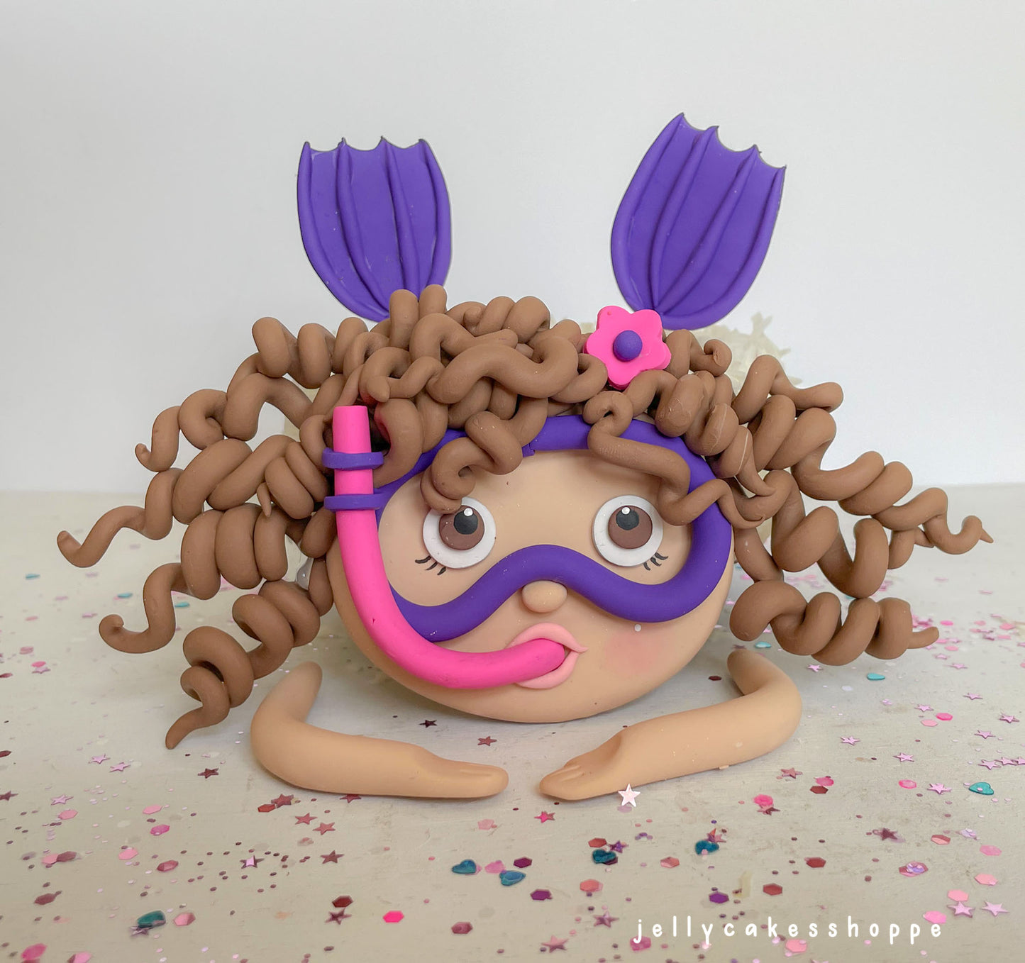 Scuba Diver Girl Cake Topper