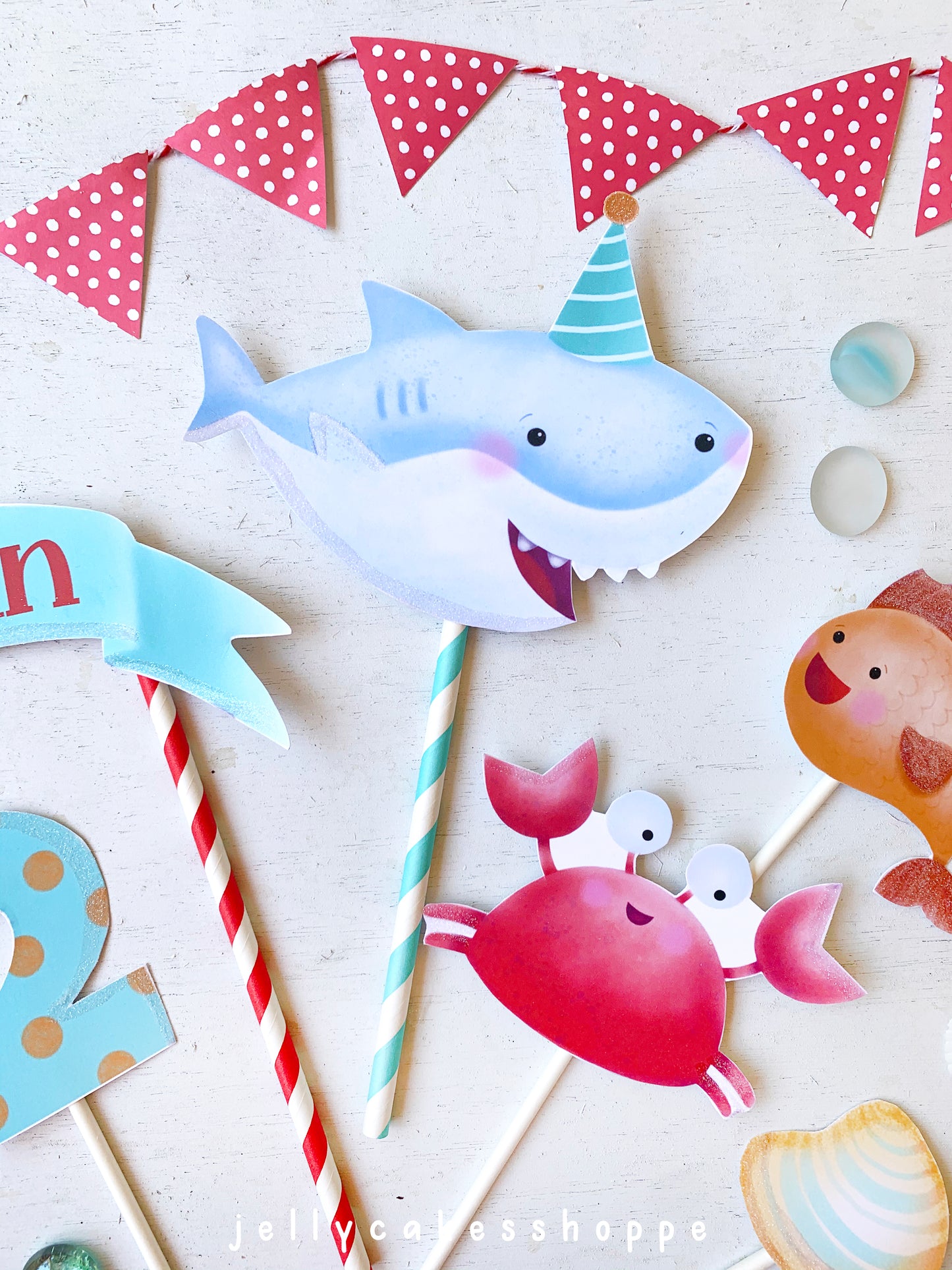 Shark Birthday Cake Decorations