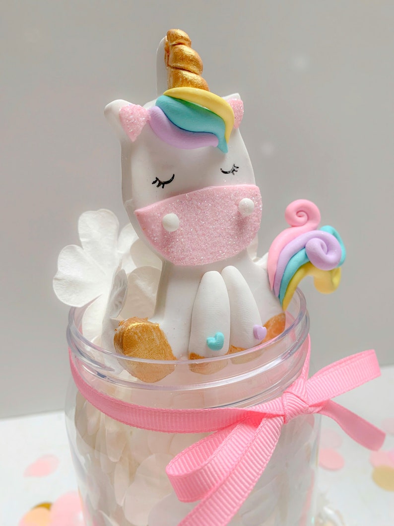Rainbow Unicorn Cake Topper with Pink Banner
