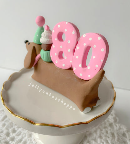 Dachshund Cake Topper, A Weenie Bit Older Birthday Party