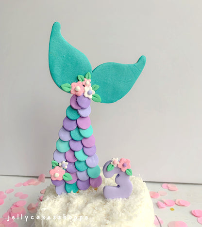Mermaid Tail Cake Decoration, Mermaid Cake Topper