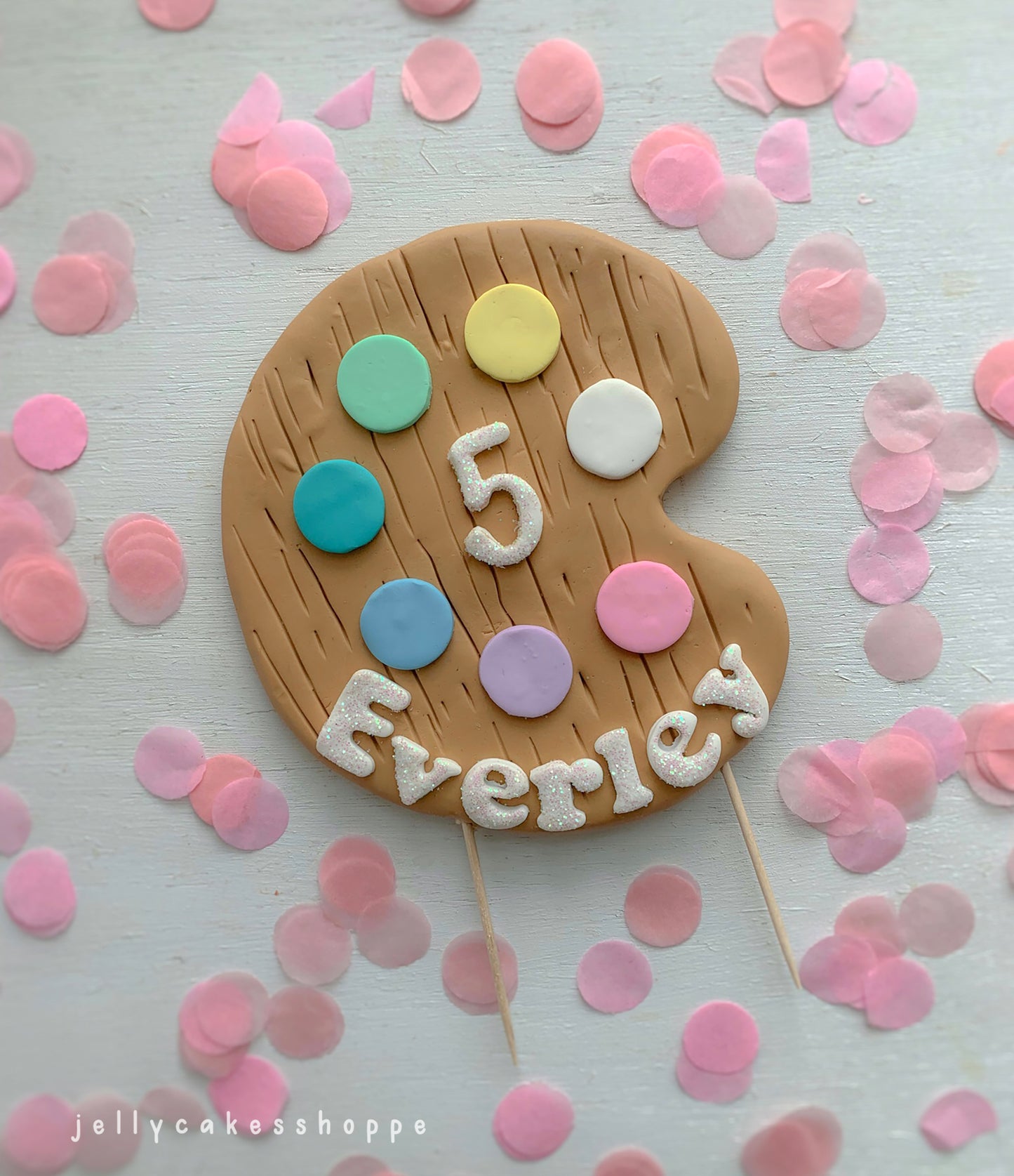 Paint Palette Cake Topper, Art Birthday Party Cake Decoration