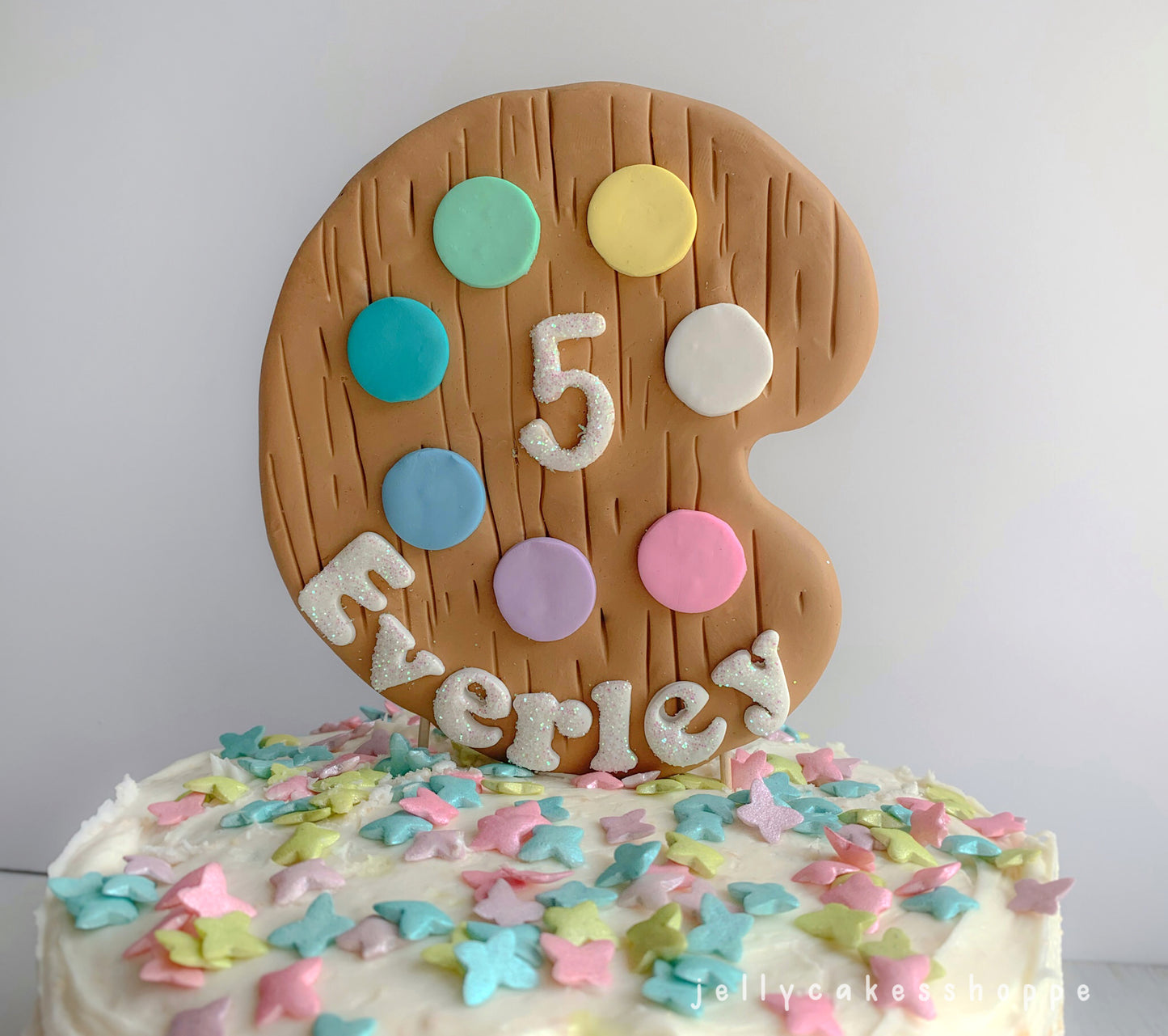 Paint Palette Cake Topper, Art Birthday Party Cake Decoration