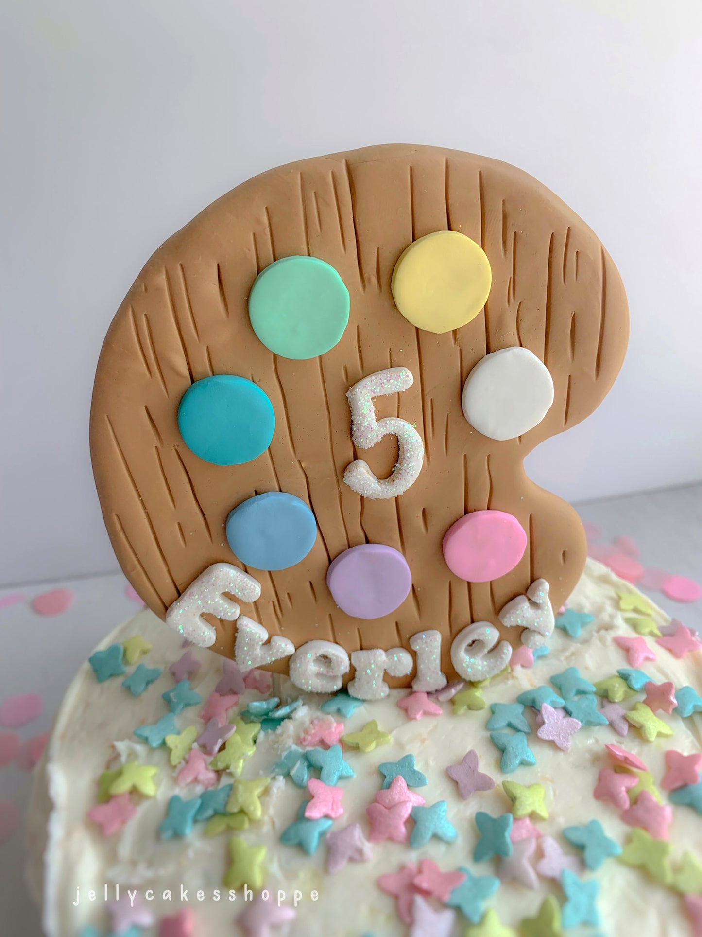 Paint Palette Cake Topper, Art Birthday Party Cake Decoration