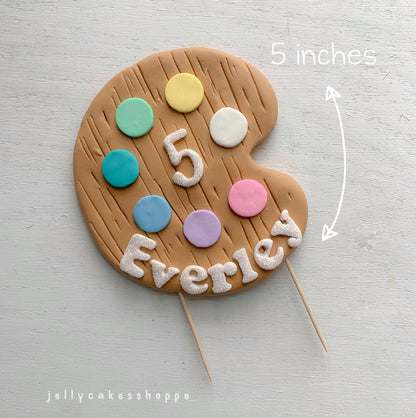 Paint Palette Cake Topper, Art Birthday Party Cake Decoration