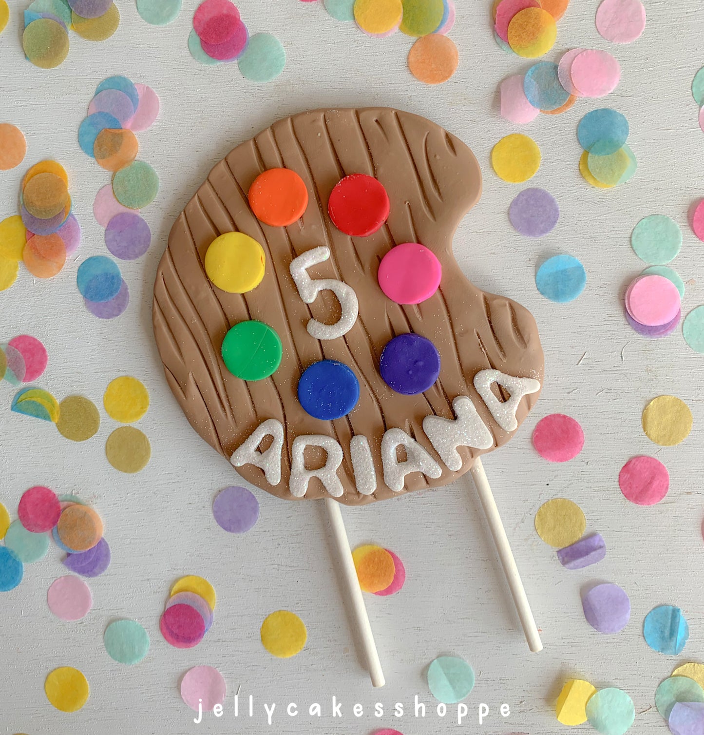 Paint Palette Cake Topper, Art Birthday Party Cake Decoration