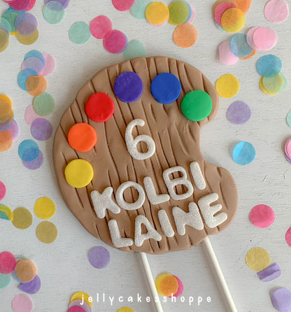 Paint Palette Cake Topper, Art Birthday Party Cake Decoration