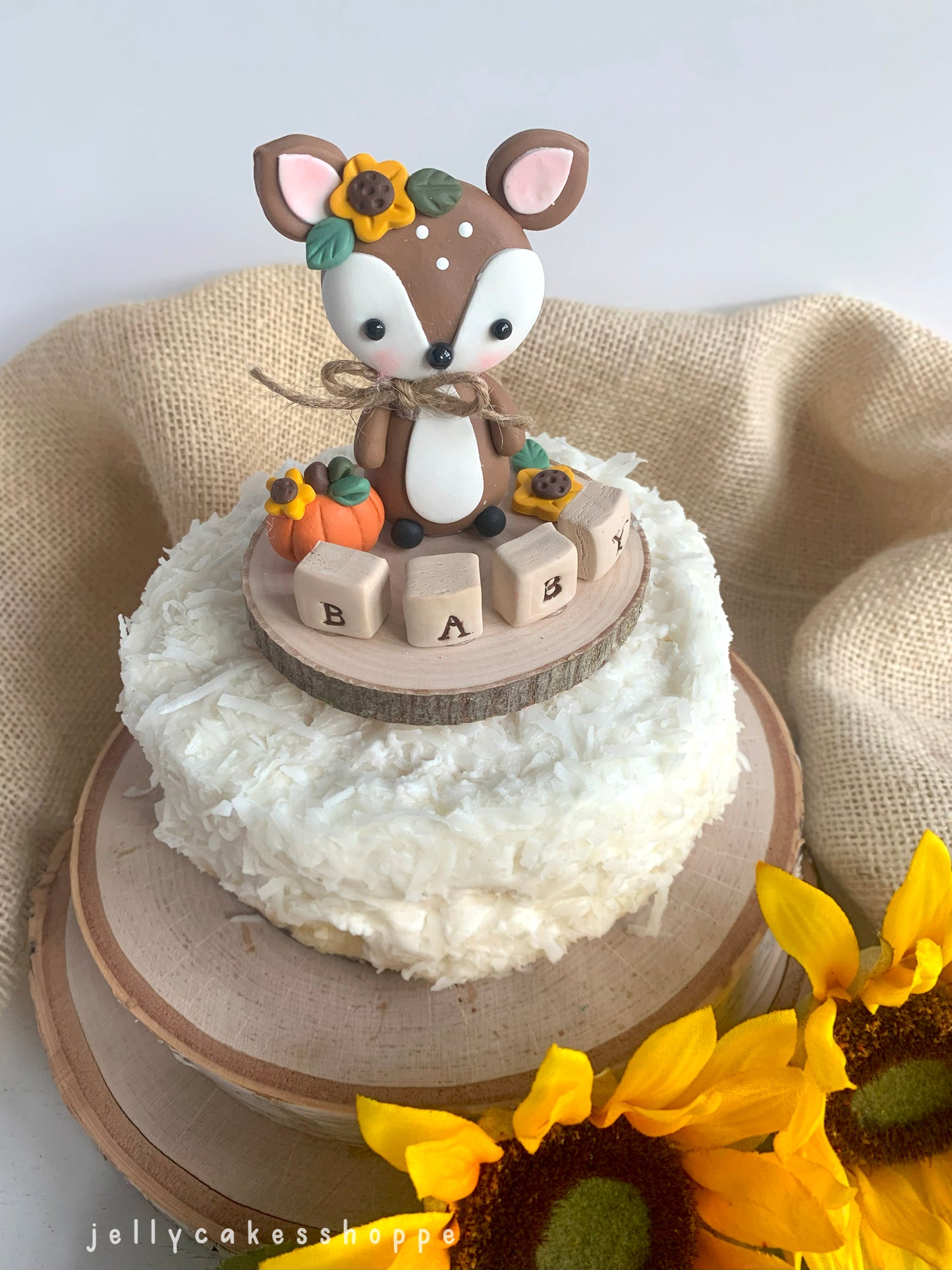 Autumn Woodland Deer Cake Topper for Birthdays and Baby Showers