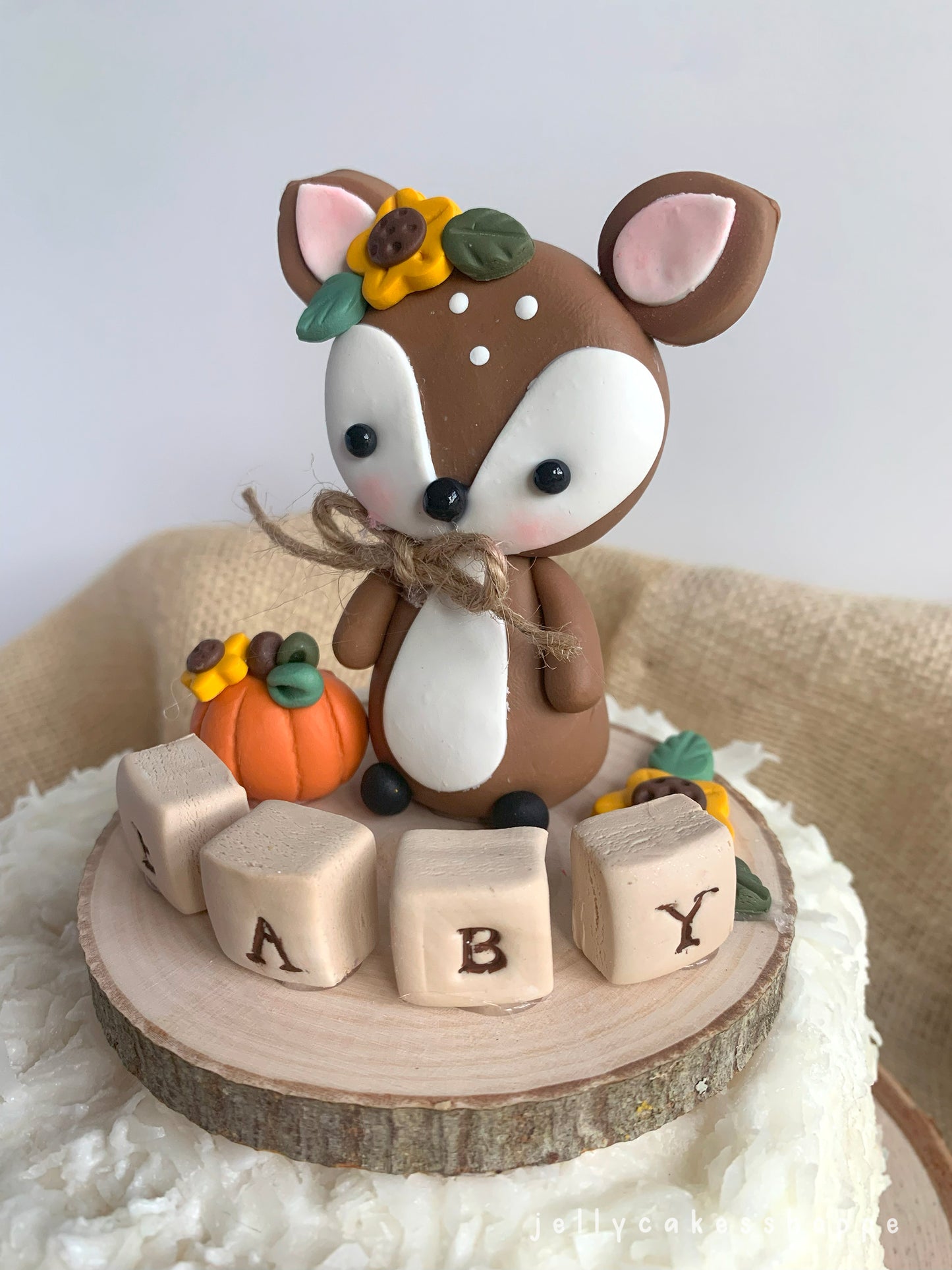 Autumn Woodland Deer Cake Topper for Birthdays and Baby Showers
