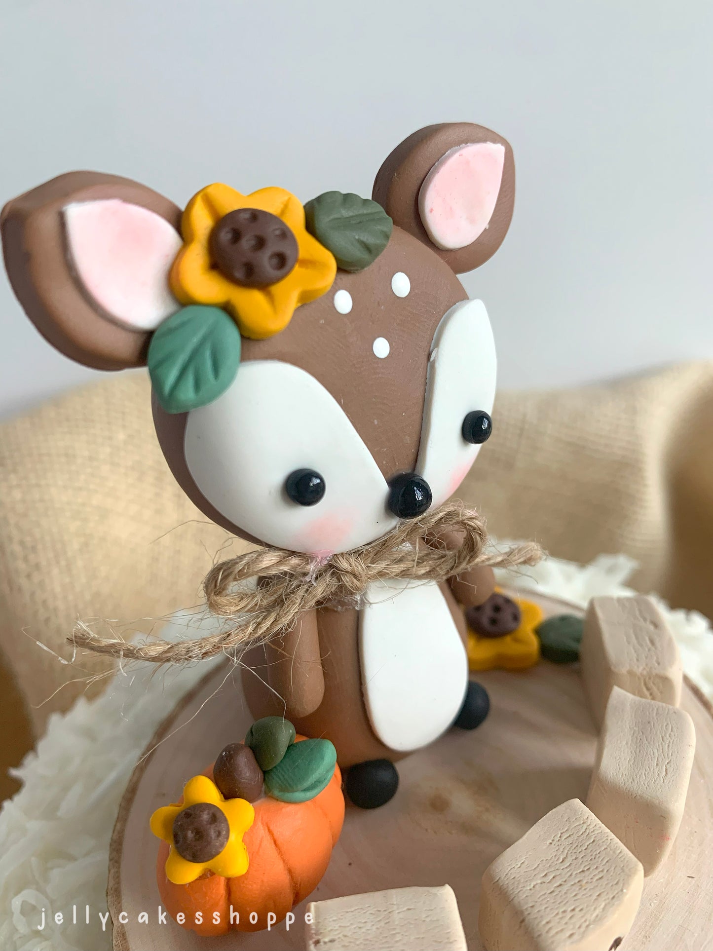 Autumn Woodland Deer Cake Topper for Birthdays and Baby Showers