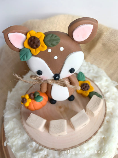 Autumn Woodland Deer Cake Topper for Birthdays and Baby Showers