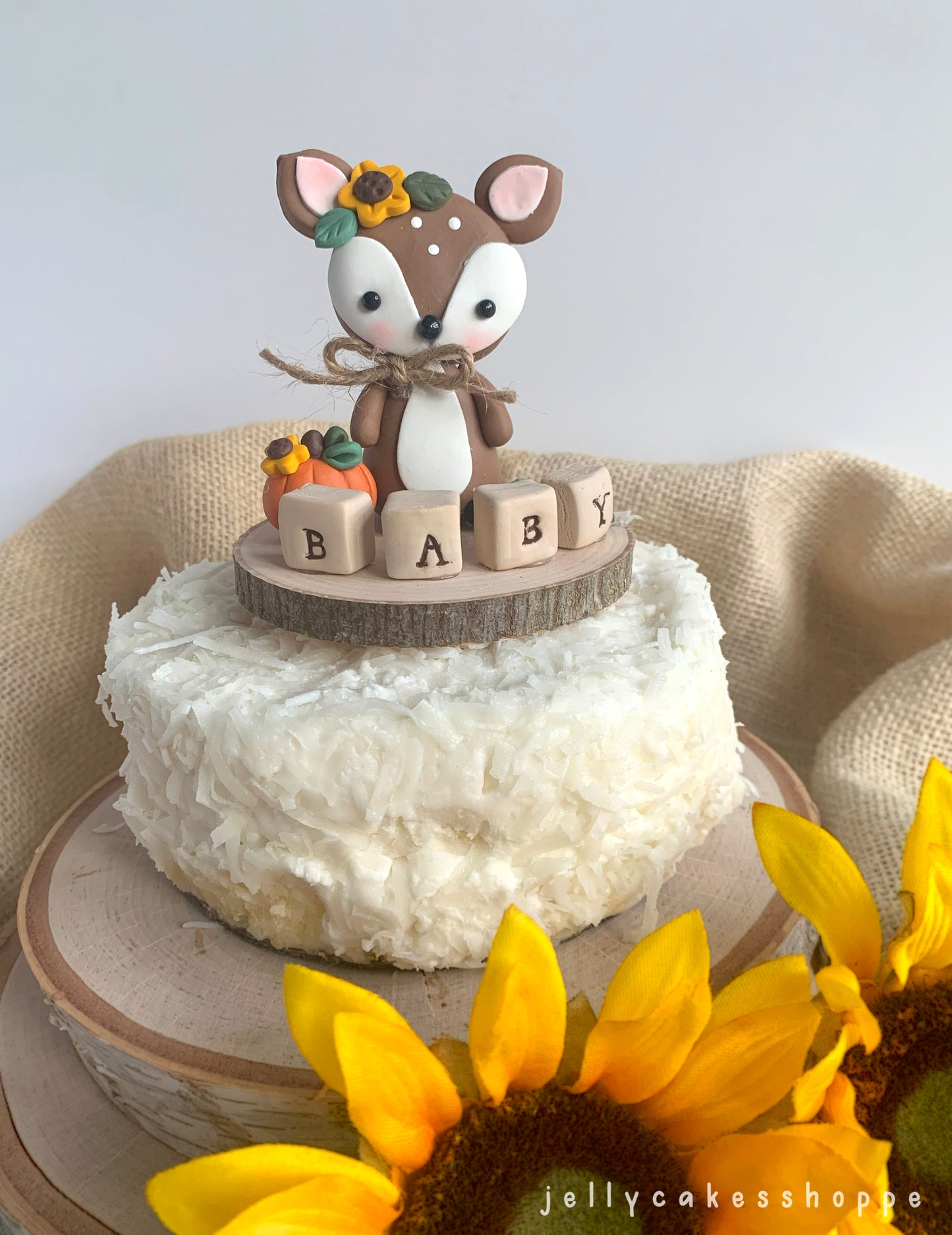 Autumn Woodland Deer Cake Topper for Birthdays and Baby Showers