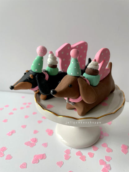 Dachshund Cake Topper, A Weenie Bit Older Birthday Party
