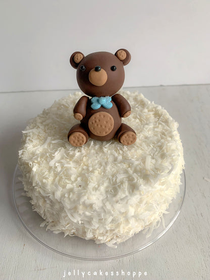 Teddy Bear Cake Topper for Boy's Birthday and Baby Shower