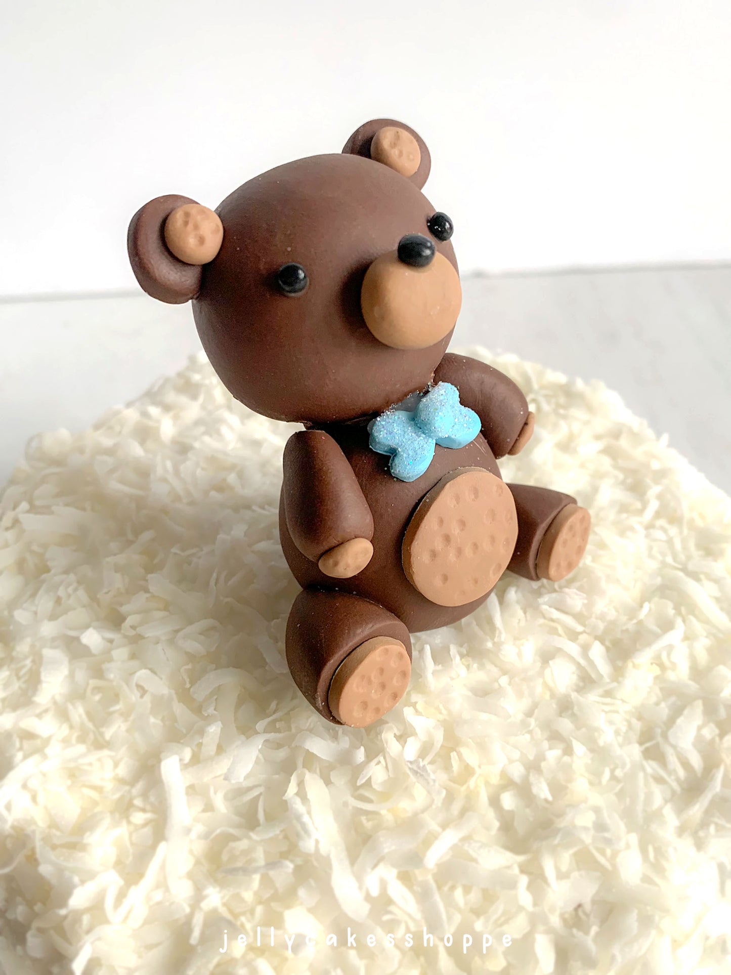 Teddy Bear Cake Topper for Boy's Birthday and Baby Shower