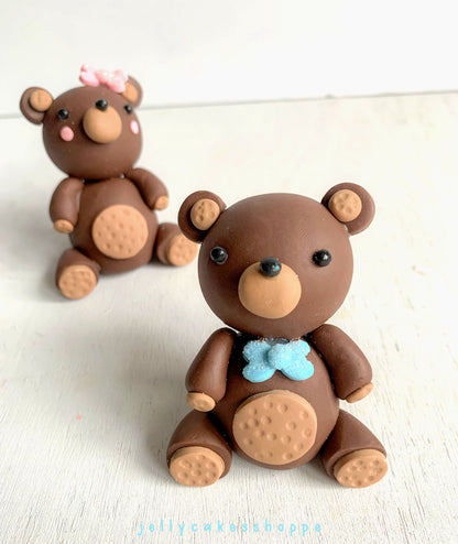 Teddy Bear Cake Topper for Boy's Birthday and Baby Shower