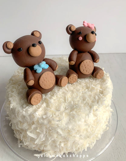 Teddy Bear Cake Topper for Boy's Birthday and Baby Shower