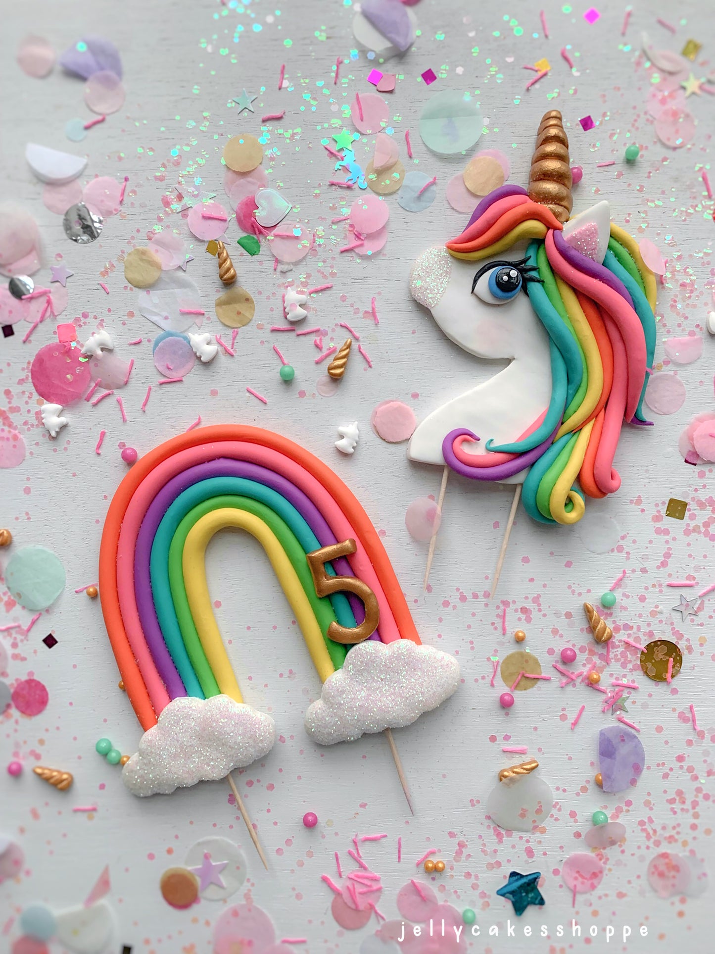Rainbow Unicorn Cake Topper