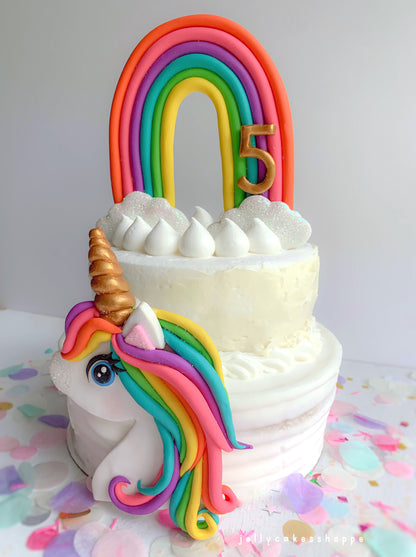 Rainbow Unicorn Cake Topper