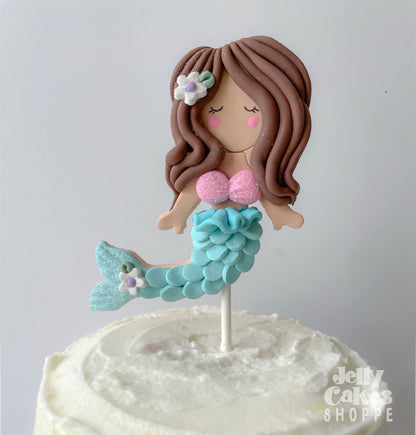 Pastel Mermaid Cake Decorations