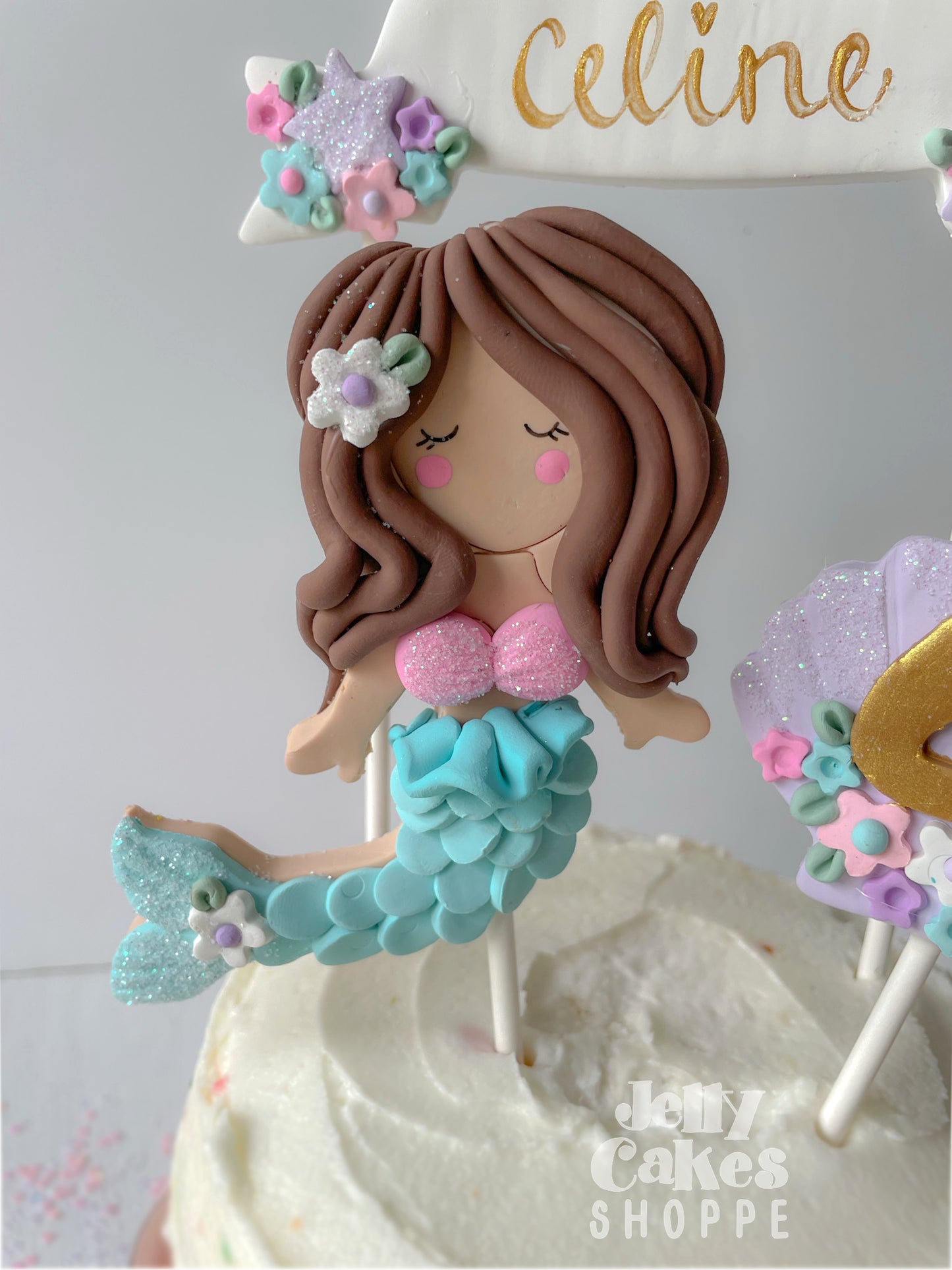 Pastel Mermaid Cake Decorations