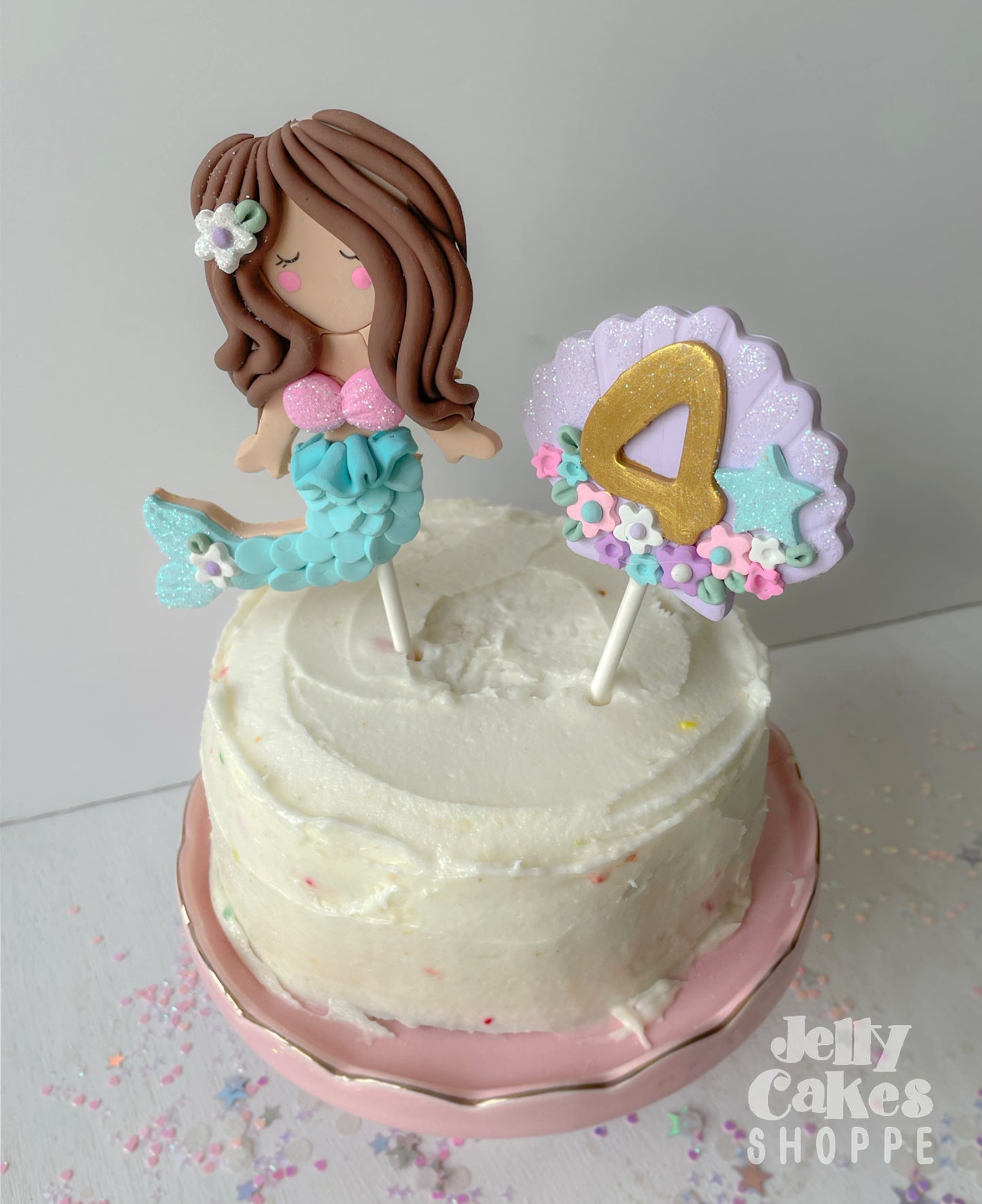 Pastel Mermaid Cake Decorations