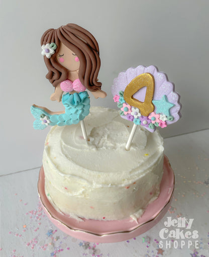 Pastel Mermaid Cake Decorations