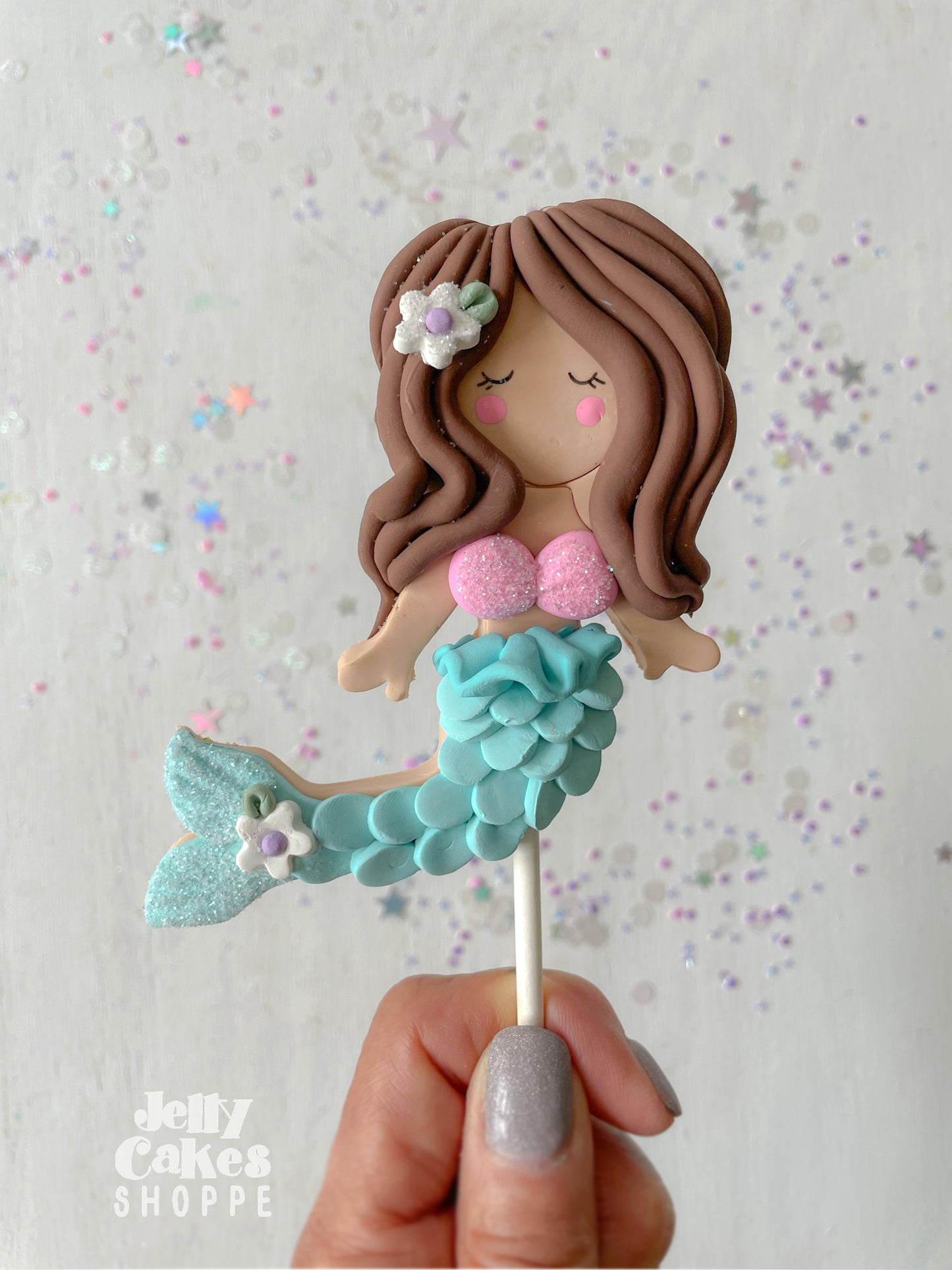 Pastel Mermaid Cake Decorations