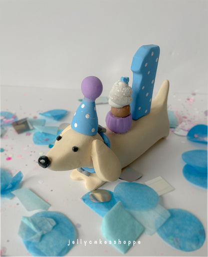 Dachshund Cake Topper, A Weenie Bit Older Birthday Party