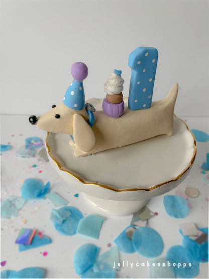 Dachshund Cake Topper, A Weenie Bit Older Birthday Party