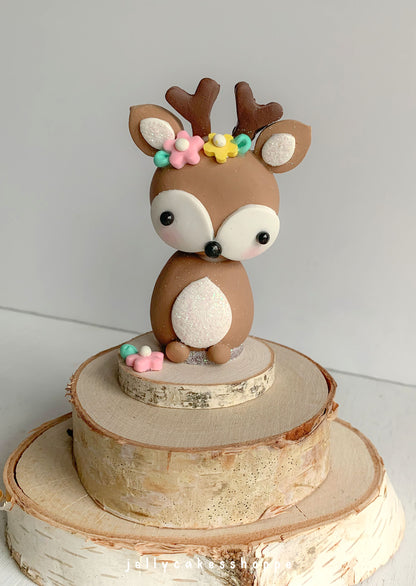 Woodland Deer Cake Topper for Girl