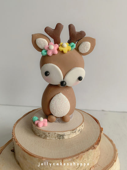 Woodland Deer Cake Topper for Girl