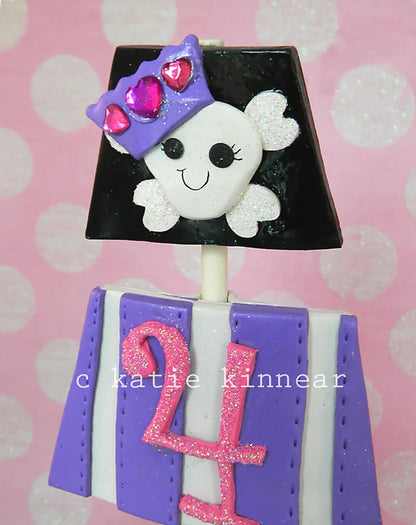 Pink Pirate Ship Cake Topper