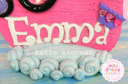 Pink Pirate Ship Cake Topper