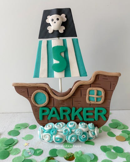 Pirate Ship Cake Topper Set