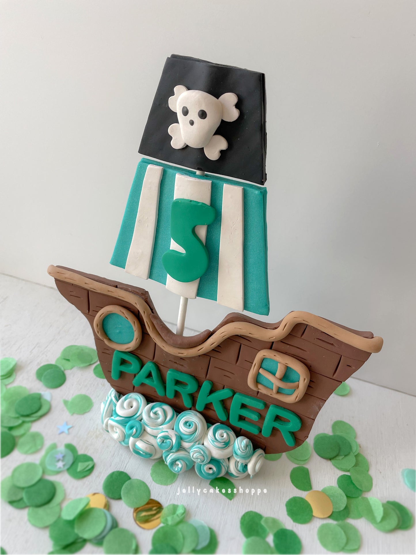 Pirate Ship Cake Topper Set