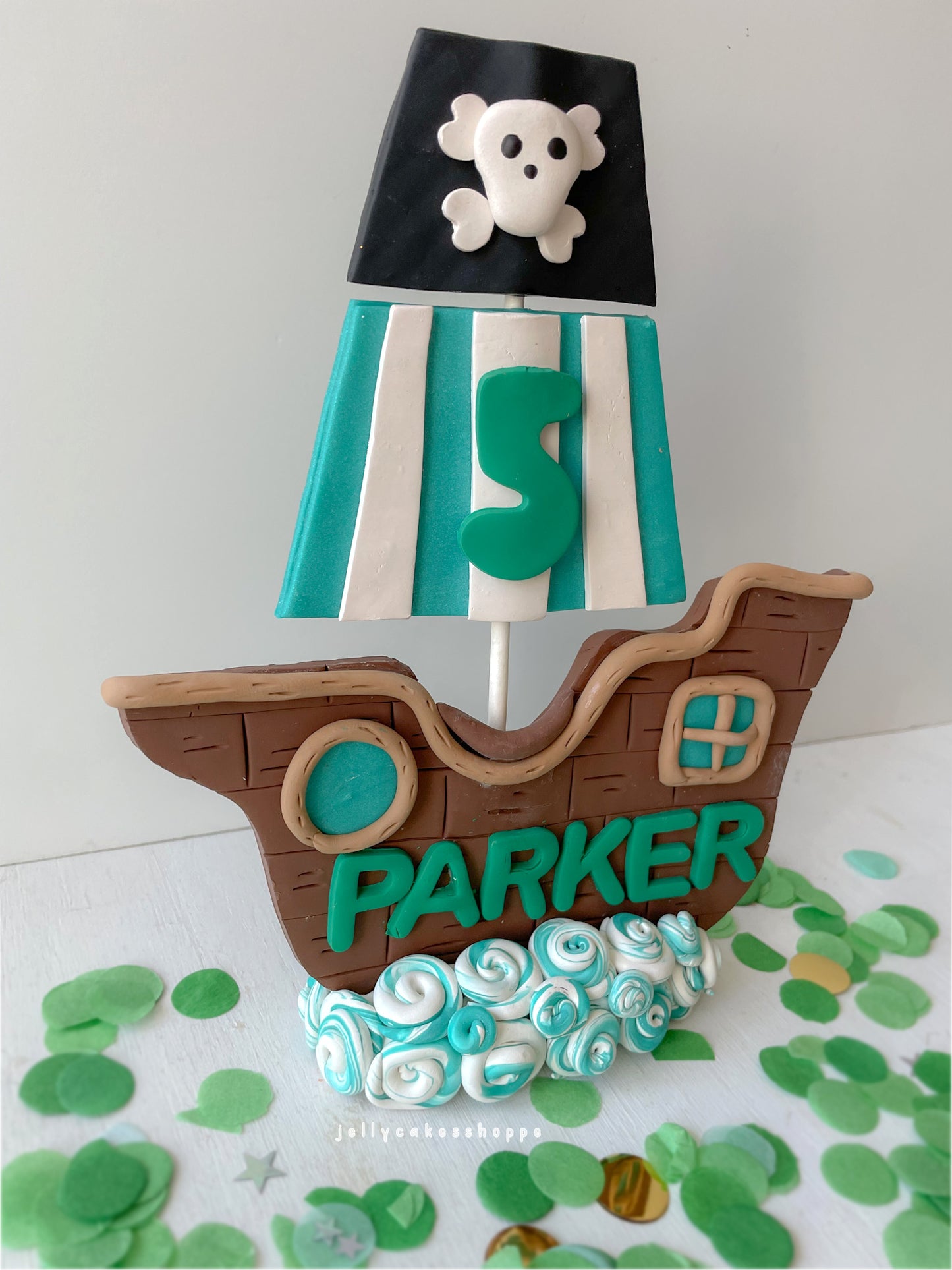 Pirate Ship Cake Topper Set