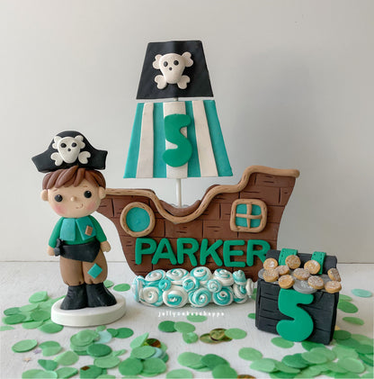 Pirate Ship Cake Topper Set