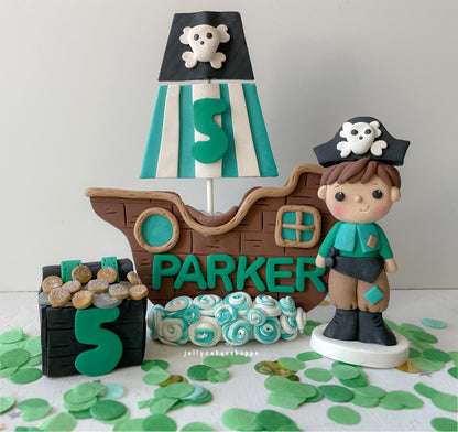 Pirate Ship Cake Topper Set