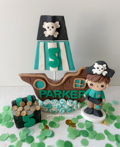 Pirate Ship Cake Topper Set