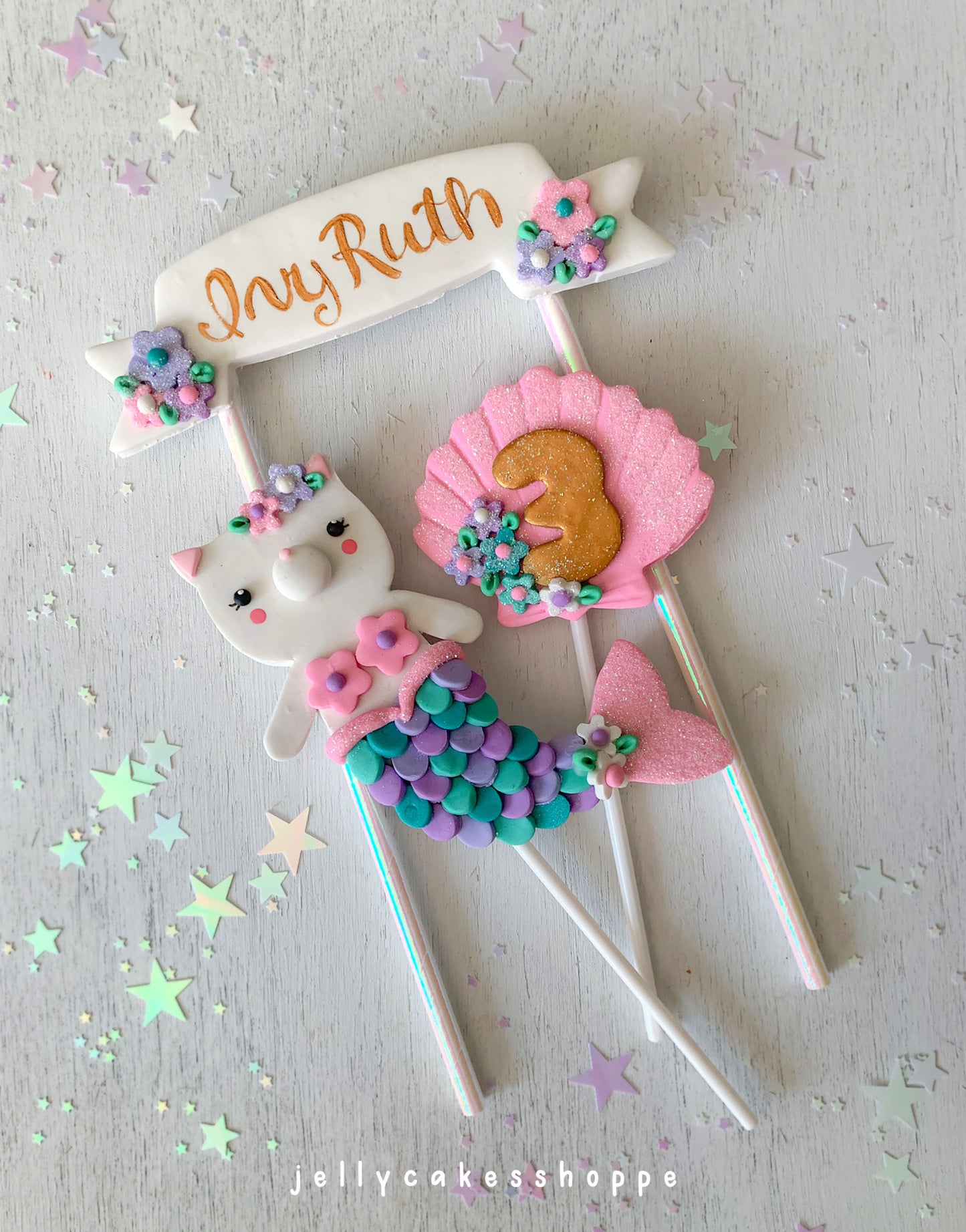 Mermaid Kitty Cake Topper