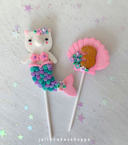 Mermaid Kitty Cake Topper