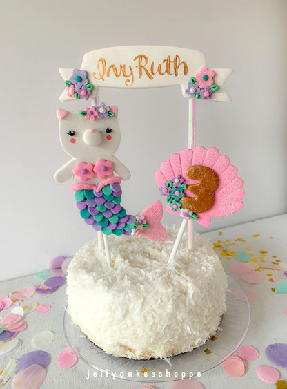 Mermaid Kitty Cake Topper