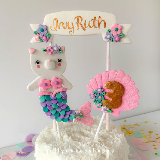 Mermaid Kitty Cake Topper