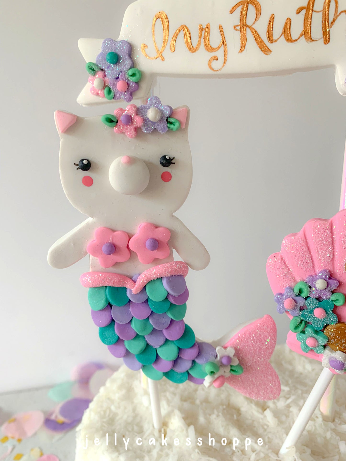 Mermaid Kitty Cake Topper