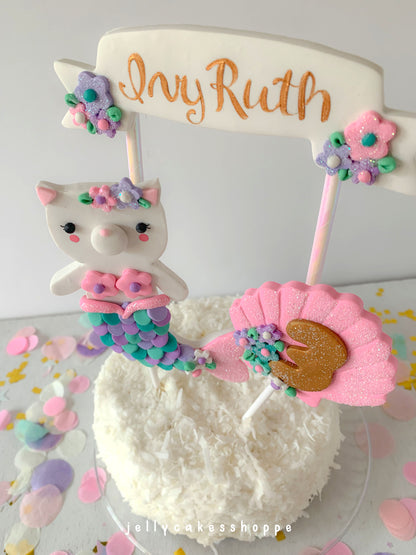 Mermaid Kitty Cake Topper