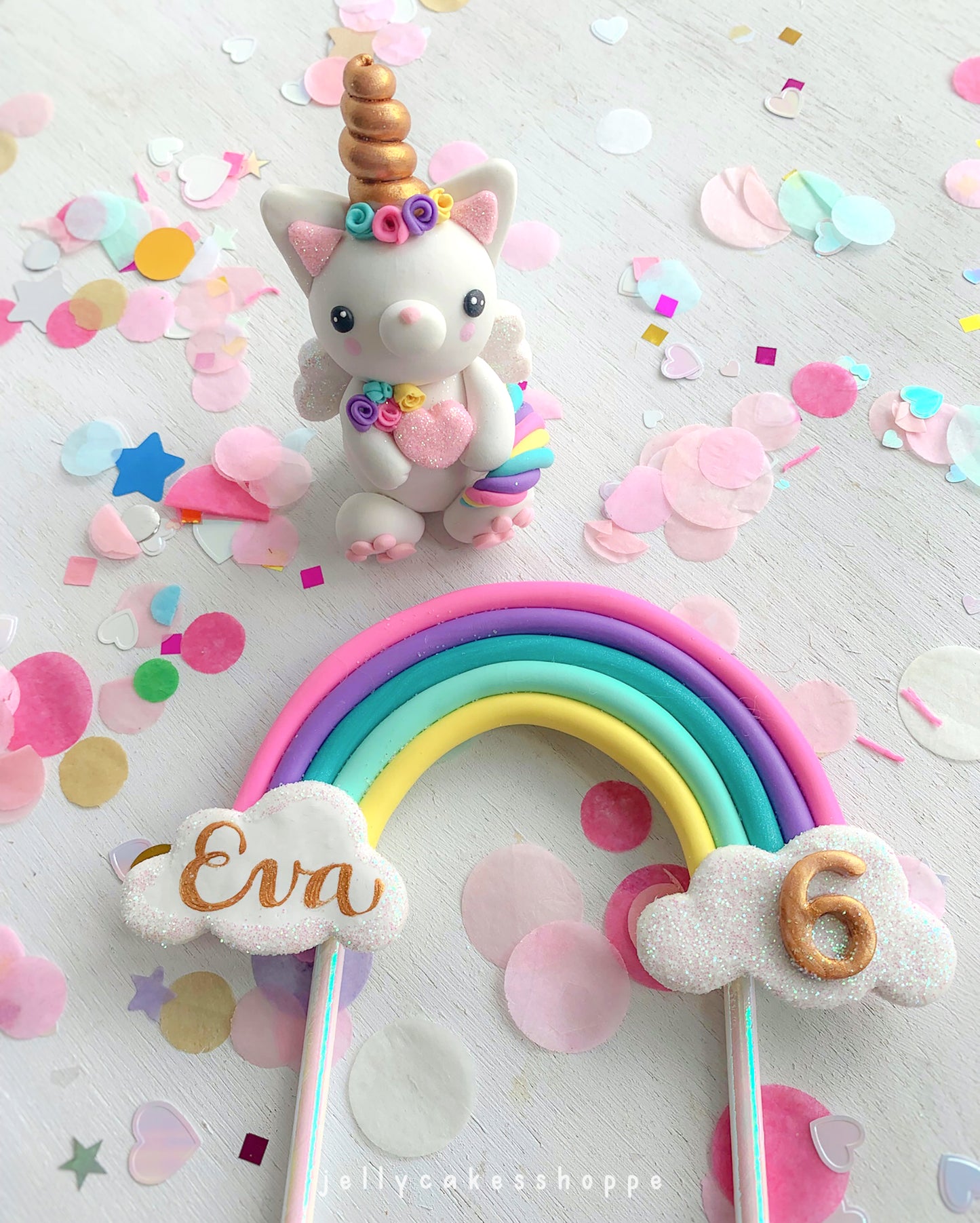 Rainbow Kittycorn Cake Decorations